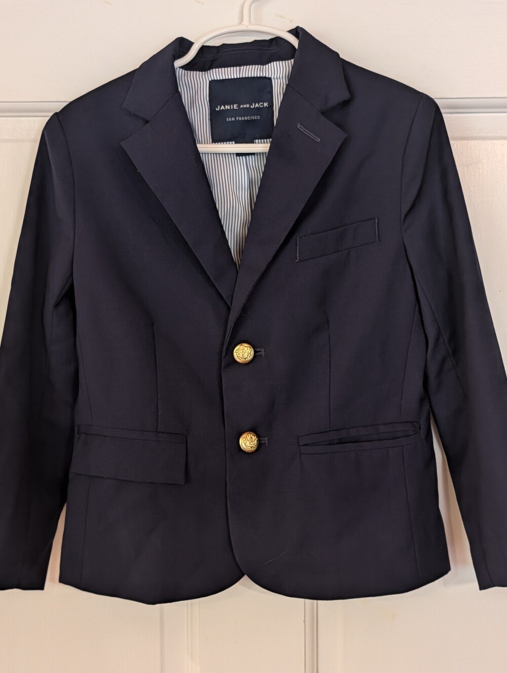 Janie and Jack Boys Navy Blue CLASSIC Design Blazer Gold Buttons Size 5